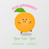 Niedlich tanzende Orangenzitrusfrüchte Fensteraufkleber (Blatt)