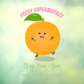 Niedlich tanzende Orangenzitrusfrüchte Fensteraufkleber (Blatt 3)