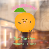 Niedlich tanzende Orangenzitrusfrüchte Fensteraufkleber (Blatt 2)