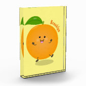 Niedlich tanzende Orangenzitrusfrüchte Fotoblock (Links)