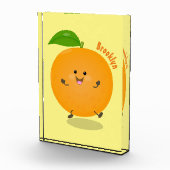 Niedlich tanzende Orangenzitrusfrüchte Fotoblock (Rechts)