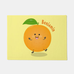 Niedlich tanzende Orangenzitrusfrüchte Fußmatte