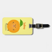 Niedlich tanzende Orangenzitrusfrüchte Gepäckanhänger (Vorderseite horizontal)