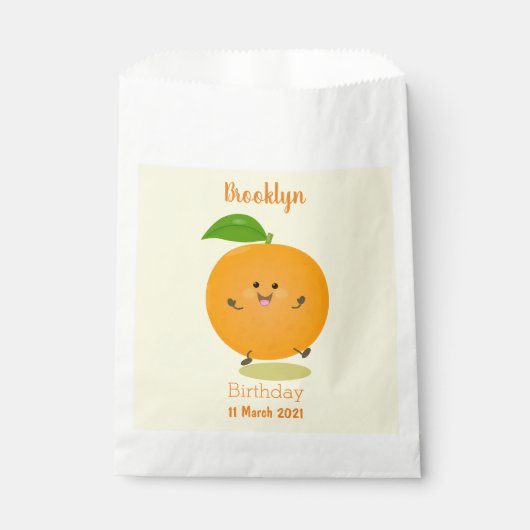 Niedlich tanzende Orangenzitrusfrüchte Geschenktütchen (Vorderseite)
