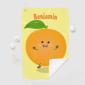 Niedlich tanzende Orangenzitrusfrüchte Golfhandtuch (Insitu)