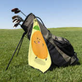 Niedlich tanzende Orangenzitrusfrüchte Golfhandtuch (Gras)