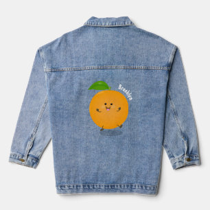 Niedlich tanzende Orangenzitrusfrüchte Jeansjacke