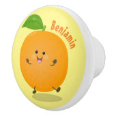 Niedlich tanzende Orangenzitrusfrüchte Keramikknauf (Rechts)