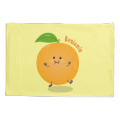 Niedlich tanzende Orangenzitrusfrüchte Kissenbezug (Rückseite)
