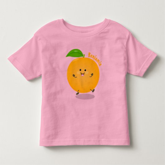 Niedlich tanzende Orangenzitrusfrüchte Kleinkind T-shirt (Vorderseite)