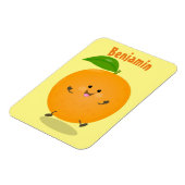 Niedlich tanzende Orangenzitrusfrüchte Magnet (Linke Seite)