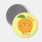Niedlich tanzende Orangenzitrusfrüchte Magnet (Vorderseite/Rückseite)