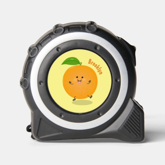 Niedlich tanzende Orangenzitrusfrüchte Maßband (Vorderseite)
