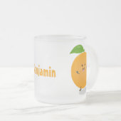 Niedlich tanzende Orangenzitrusfrüchte Mattglastasse (VorderseiteRechts)