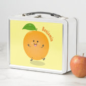 Niedlich tanzende Orangenzitrusfrüchte Metall Brotdose (Beispiel)