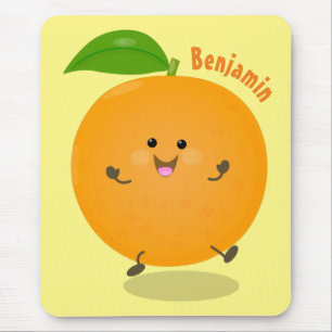 Niedlich tanzende Orangenzitrusfrüchte Mousepad