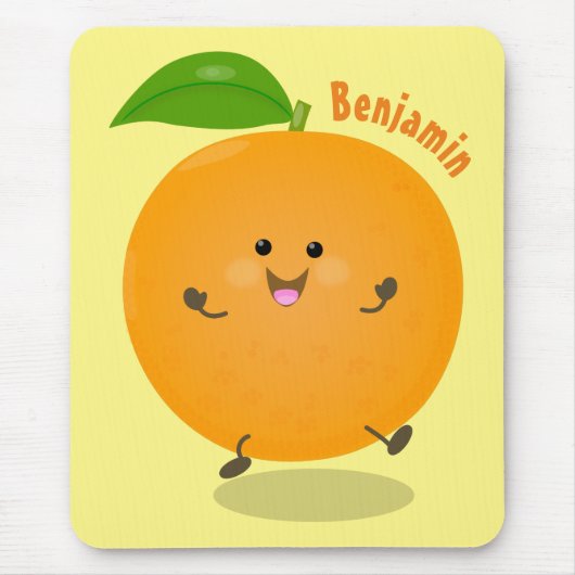 Niedlich tanzende Orangenzitrusfrüchte Mousepad (Vorne)