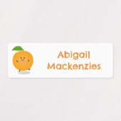Niedlich tanzende Orangenzitrusfrüchte personalisi Etiketten (Design 2)
