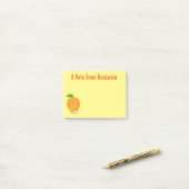 Niedlich tanzende Orangenzitrusfrüchte Post-it Klebezettel (Auf Schreibtisch)