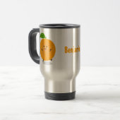 Niedlich tanzende Orangenzitrusfrüchte Reisebecher (Vorderseite Links)