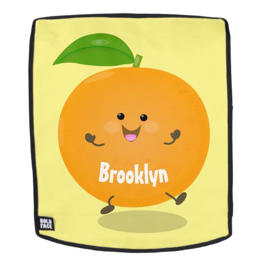 Niedlich tanzende Orangenzitrusfrüchte Rucksack (Abnehmbare Front)