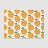 Niedlich tanzende Orangenzitrusfrüchte Seidenpapier (Vorderseite)