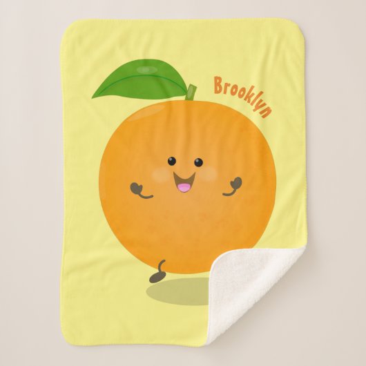 Niedlich tanzende Orangenzitrusfrüchte Sherpadecke (Vorderseite)