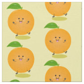 Niedlich tanzende Orangenzitrusfrüchte Stoff (Nahaufnahme)