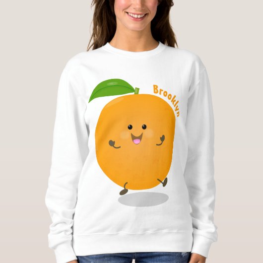 Niedlich tanzende Orangenzitrusfrüchte Sweatshirt (Vorderseite)