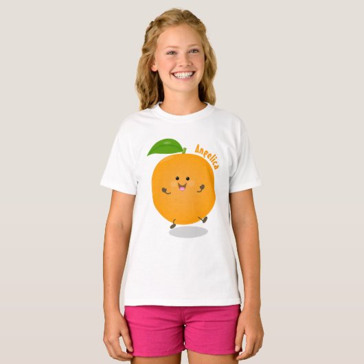 Niedlich tanzende Orangenzitrusfrüchte T-Shirt (Vorne ganz)