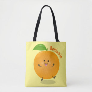 Niedlich tanzende Orangenzitrusfrüchte Tasche