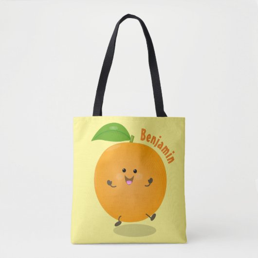 Niedlich tanzende Orangenzitrusfrüchte Tasche (Vorderseite)
