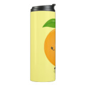 Niedlich tanzende Orangenzitrusfrüchte Thermosbecher (Nach links gedreht)