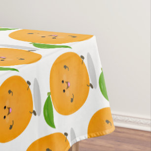 Niedlich tanzende Orangenzitrusfrüchte Tischdecke