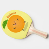 Niedlich tanzende Orangenzitrusfrüchte Tischtennis Schläger (Seitenansicht)