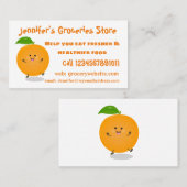 Niedlich tanzende Orangenzitrusfrüchte Visitenkarte (Vorne/Hinten)