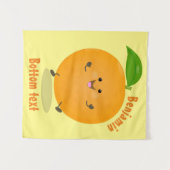 Niedlich tanzende Orangenzitrusfrüchte Wandteppich (Vorderseite (Horizontal))