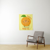 Niedlich tanzende Orangenzitrusfrüchte Wandteppich (Beispiel)