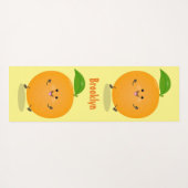 Niedlich tanzende Orangenzitrusfrüchte Yogamatte (Rückseite (Horizontal))