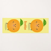 Niedlich tanzende Orangenzitrusfrüchte Yogamatte (Vorderseite (Horizontal))