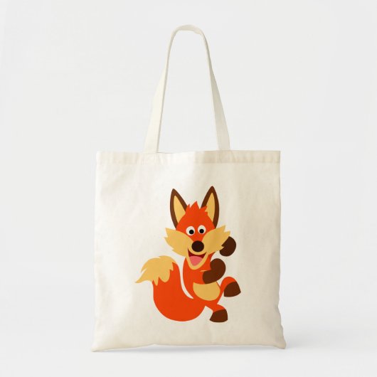 Niedlich tanzender Cartoon Fox Bag Tragetasche (Vorne)