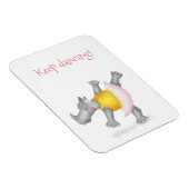Niedlich tanzender Rhino-Magnet Magnet (Rechte Seite)