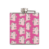 Niedlich Tanzflasche Cartoon Pig Wiederholung Must Flachmann (Rückseite)