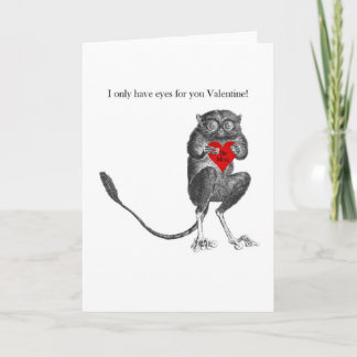 Niedlich Tarsier Bush Baby Valentine Card Feiertagskarte