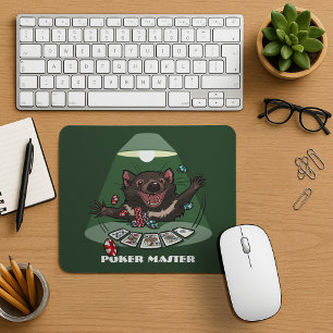 Niedlich Tasmanian Devil Royal Flush Poker Cartoon Mousepad
