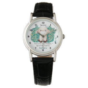 Niedlich Taurus Bull Watercolor Zodiac Personalisi Armbanduhr