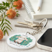 Niedlich Taurus Bull Watercolor Zodiac Schlüsselanhänger (Vorderseite rechts)