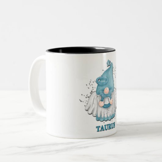 Niedlich Taurus Gnome Zodiac Tasse (Vorderseite Links)