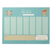 Niedlich Tea Drinker Personalisiert Wochenprogramm Notizblock (Vorderseite)