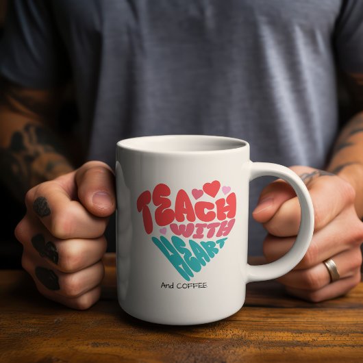 Niedlich Teach und COFFEE Red/Blue Tasse